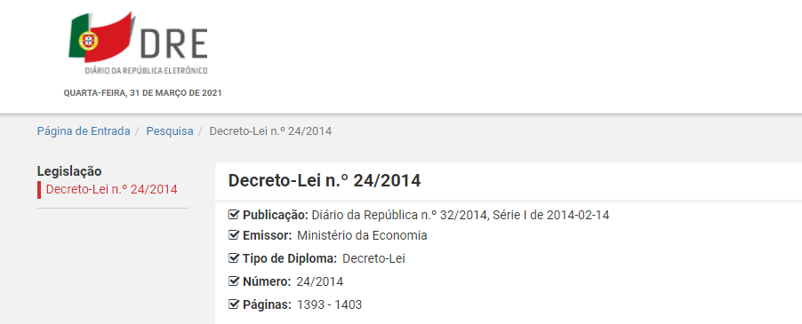 Decreto-Lei n.º 24/2014
