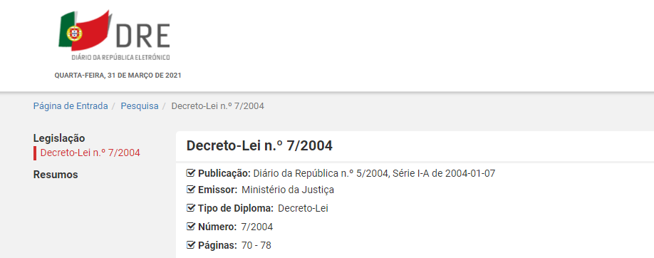 Aspectos legais dos serviços da sociedade de informação